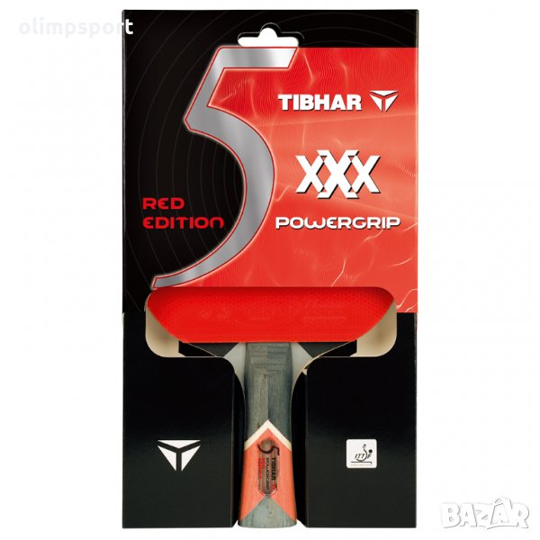 хилка за тенис на маса Tibhar xxx powergrip red edition нова 5 пласта дърво , конкав дръжка гладки г, снимка 1