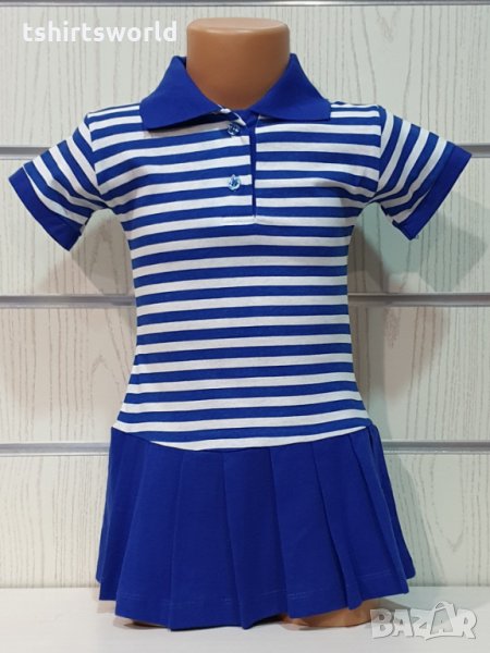 Нова детска класическа моряшка рокля с яка, 18-24 месеца, снимка 1