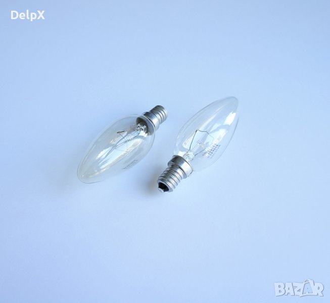 Лампа свещ прозрачна с цокъл E14 220V 60W, снимка 1