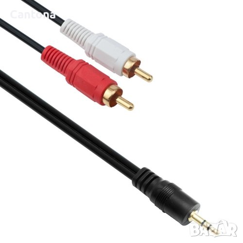 Аудио кабел  3.5 mm жак  - 2хRCA чинчове - 5 метра, снимка 1