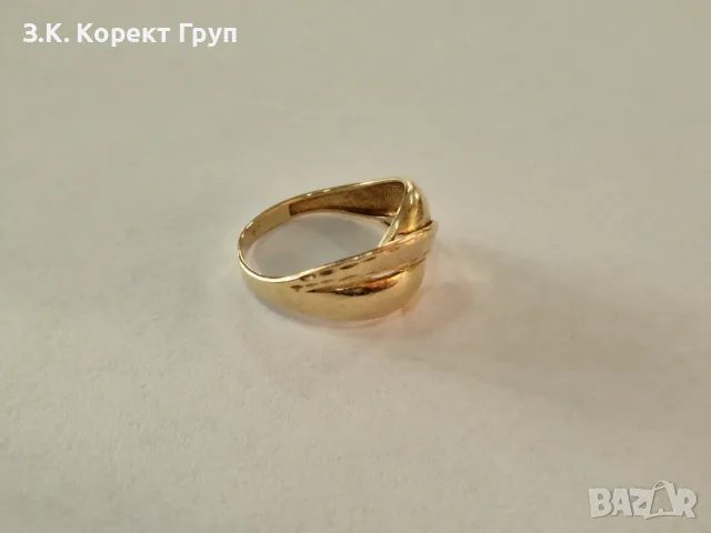Дамски залтен пръстен 14К 585 / 2,70 гр., снимка 5 - Пръстени - 55848442