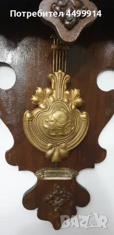 Старинен дървен стенен часовник Junghans, снимка 6 - Антикварни и старинни предмети - 56154609