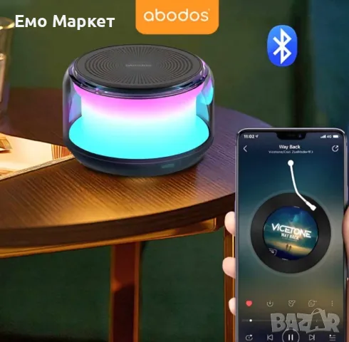 Безжичен високоговорител с цветни светлини AS-BS20, снимка 2 - Bluetooth тонколони - 49393230