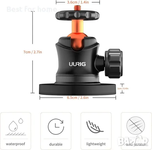 Стойка за  камера за  с магнит UURIG BH-04, снимка 4 - Чанти, стативи, аксесоари - 49659990