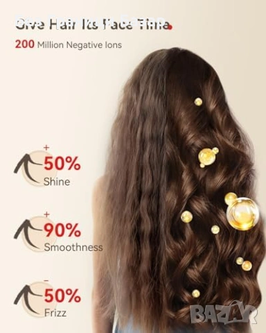 Нов Професионален йонен сешоар 500 млн йони, бързо сушене коса, 348 гр, снимка 5 - Сешоари - 53072460