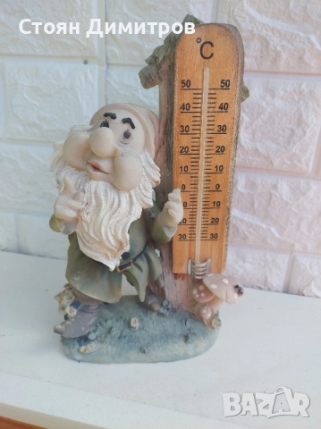 Прекрасно джудже и термометър,перфектна изработка,вис. 25см, снимка 8 - Антикварни и старинни предмети - 52078325