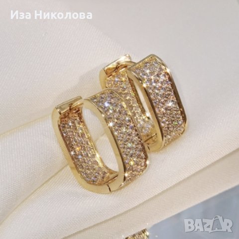 Обеци със златно покритие, снимка 3 - Обеци - 41680797