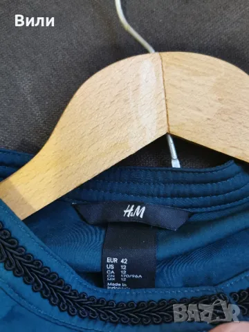 Тъмно зелена риза HM , снимка 6 - Ризи - 48259894