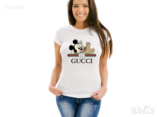 Тениска GUCCI Disney Mickey Mouse принт Модели,цветове и размери, снимка 6 - Тениски - 28097563
