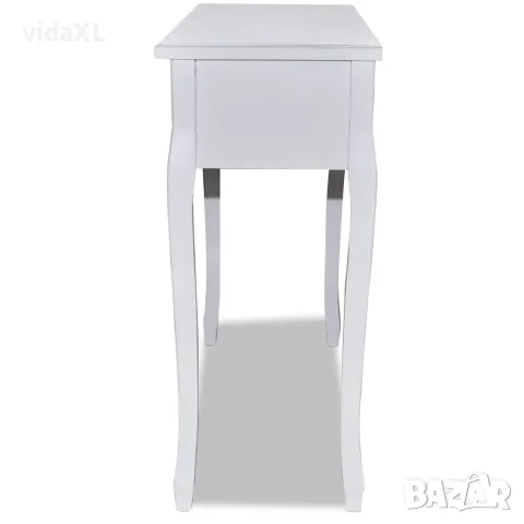 vidaXL Конзолна маса с 3 чекмеджета, бяла, снимка 8 - Маси - 56146300