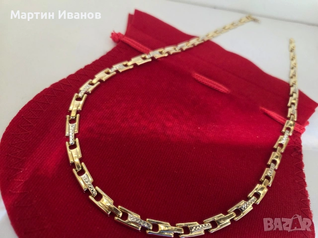 Златно колие преса, снимка 4 - Колиета, медальони, синджири - 53604622
