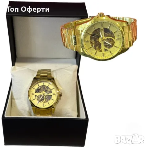 Луксозен златен часовник LEIYI с класически детайли, снимка 1