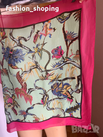 Копринен шал Balenciaga Rosabotanica, снимка 3 - Шалове - 44791744