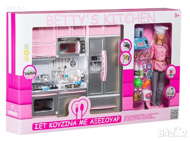 Кухненски комплект със звуци, светлини и кукла готвач S_1206316, снимка 3 - Кукли - 48247003