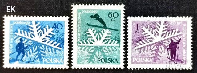 Полша, 1957 г. - пълна серия чисти марки, спорт, 1*37