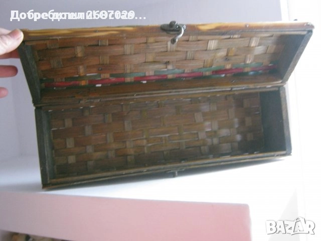 Стара голяма метална кутия, кутия за бутилка, кутия с плъзгащ капак, дървена ГДР, снимка 8 - Декорация за дома - 33070161