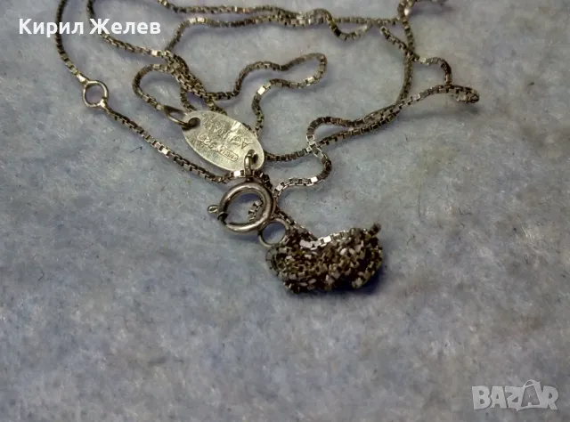 ФИНО БУТИКОВО СРЕБЪРНО КОЛИЕ ИТАЛИЯ МАРКОВО СРЕБРО 925 с БЯЛА ПОЗЛАТА / С НУЖДА да се РАЗПЛЕТЕ 40389, снимка 7 - Колиета, медальони, синджири - 49757473