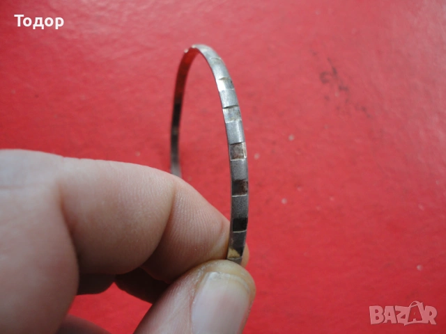 Страхотна твърда сребърна гривна 2, снимка 3 - Гривни - 53323284