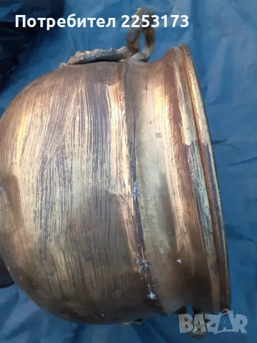 Голяма бронзова кашпа, снимка 4 - Антикварни и старинни предмети - 48135503