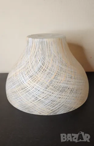 Абажур полилей лампа стъкло бежов