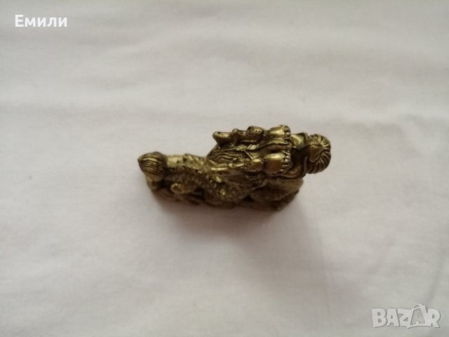 Сувенир малка статуетка китайски дракон в бронзов цвят, снимка 12 - Декорация за дома - 44466513