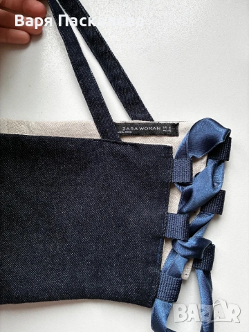 Дънков корсет ZARA, M-размер, снимка 6 - Корсети, бюстиета, топове - 53732390