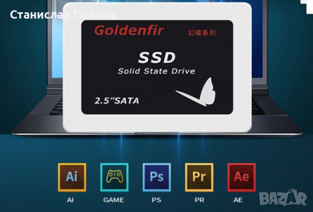 SSD хард диск 2,5 инчов 1TB марка Goldenfir SATA ||| 6GB/s. Модел HD800. 120 лева