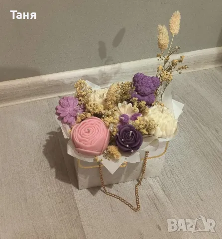 Букет от соеви свещи , снимка 3 - Декорация за дома - 49263607