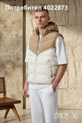 Мъжки Бежов Елек , снимка 2 - Спортни дрехи, екипи - 51917732