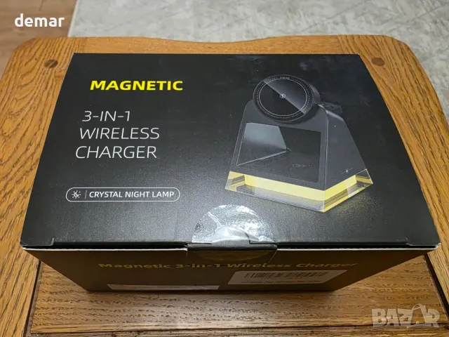 4 в 1 безжична зарядна станция за Apple с нощна светлина, снимка 9 - Безжични зарядни - 50412829