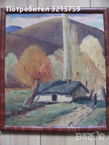 Картина на известния Борис Колев , масло, картон , подписана, снимка 3 - Картини - 48078692