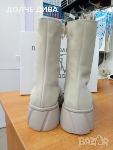 Намаление Дам.боти м273от естествен бежав велур , снимка 3 - Дамски боти - 52574612
