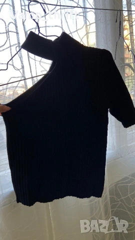 Черна тениска на Зара/ Zara knite без ръкав/ голо рамо