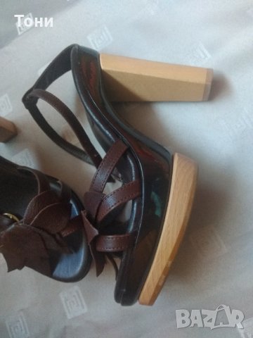 Сандали дърво и кожа MAX&Co, снимка 5 - Дамски елегантни обувки - 34122373