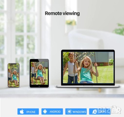 Безжичен Бебефон WI-Fi UltraHD 5MPx Водоустойчив Видеодомофон Домашен Охранител със Смартфон Контрол, снимка 3 - IP камери - 41372022