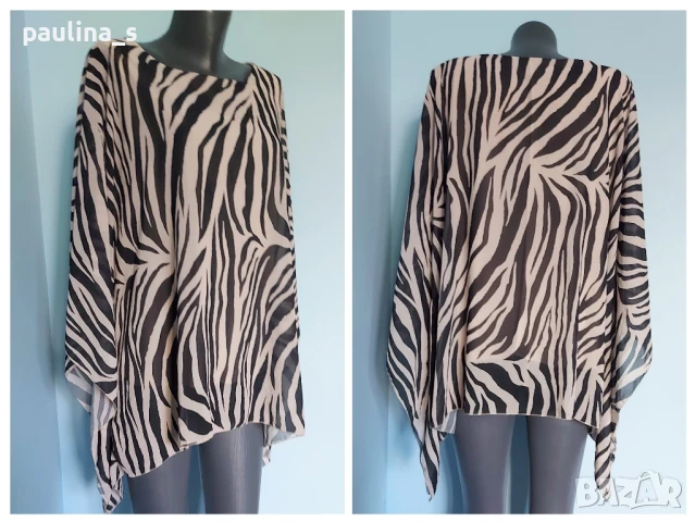 Четири различни броя / Маркова лятна туника от ефирен шифон  , снимка 14 - Туники - 36144388