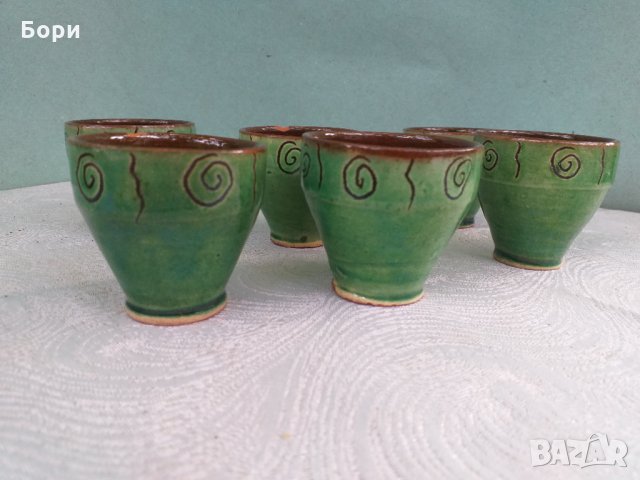 Чаши за ракия керамика 6 броя, снимка 3 - Чаши - 34027577