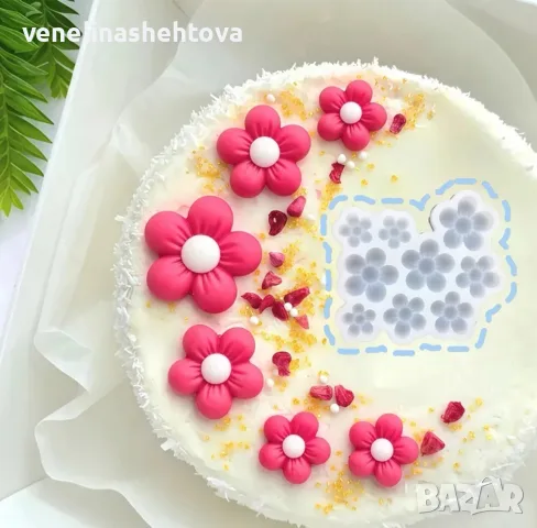 9 Малки големи цветя силиконов молд форма гипс смола шоколад фондан декорация торта мъфини , снимка 2 - Форми - 56078857