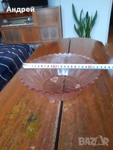 Стара стъклена фруктиера #3, снимка 3 - Други ценни предмети - 49083578