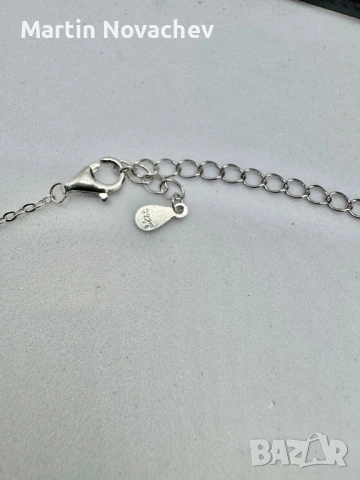 Сребърно колие с мойсанит (Диамант) 1 карат, снимка 7 - Колиета, медальони, синджири - 53820692