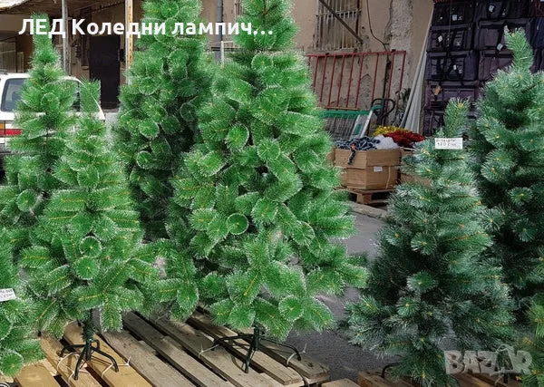 Заснежена Коледнa Елхa 180 см, Изкуственa с бели връхчета, 240 клонки, снимка 2 - Декорация за дома - 47470413