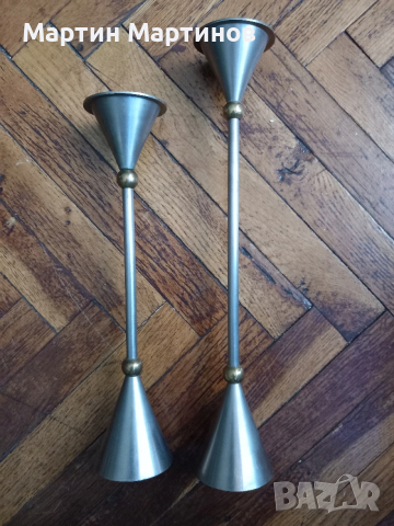 Стари Бронзови Свещници, снимка 6 - Антикварни и старинни предмети - 53631684