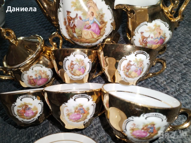 Златен сервиз с рисунки на Ромео и Жулиета , снимка 5 - Сервизи - 50675284