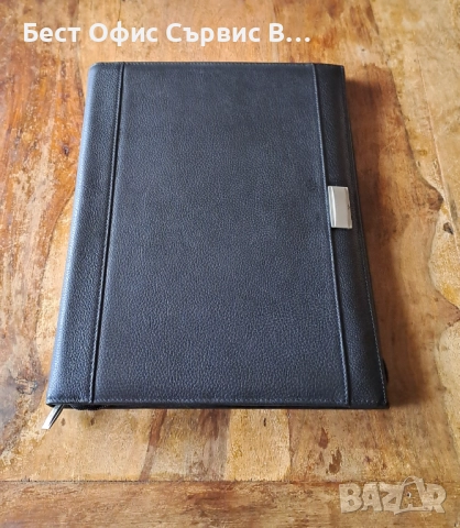 папка луксозна за документи естествена кожа с цип Марксман Marksman A4