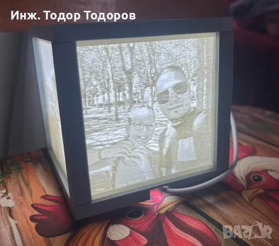 Персонализирана 3D литофанна лампа със снимки – Светлина от спомени, снимка 5 - Настолни лампи - 56191637