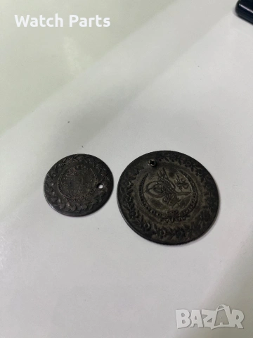 две османски сребърни монети 1 куруш и 5 куруш 1223 година , снимка 2 - Нумизматика и бонистика - 53286706