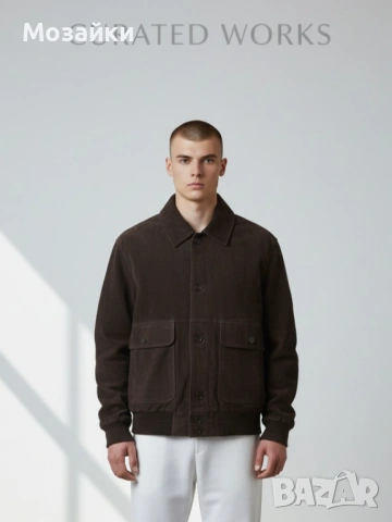 Italian Vintage кожено яке бомбер Valstar стил 80-те като ново