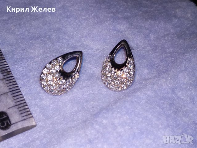 ПРЕКРАСНИ СКЪПОЦЕННИ СРЕБЪРНИ НЕЖНИ АРТ ОБЕЦИ РОДИРАНО СРЕБРО 925 с ФАСЕТИРАНИ ЦИРКОНИ 38756, снимка 10 - Обеци - 41730328