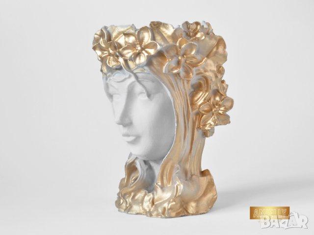 Саксия с форма на женска глава / Подарък за рожден ден на жена / Саксия Арвен