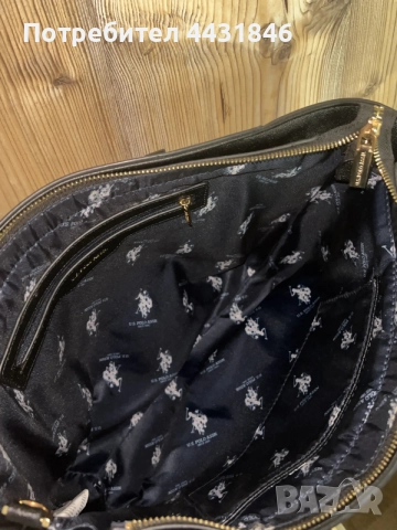 Елегантна черна чанта U.S. Polo Assn, снимка 4 - Чанти - 56255251